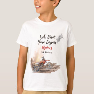 Camiseta Bolo de Aniversário de Moto de Terra Qualquer Idad