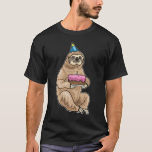 Camiseta Bolo de Aniversário de Preguiça