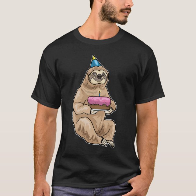 Camiseta Bolo de Aniversário de Preguiça (Frente)