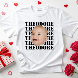 Camiseta Bolo de Aniversário de Rosto Personalizado do Noiv