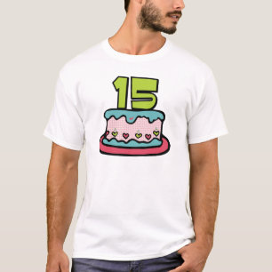 Camiseta Bolo de aniversário do adolescente de 15 anos