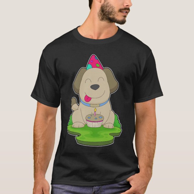Camiseta Bolo de Aniversário do Cão (Frente)