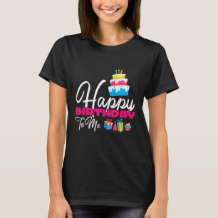 Camiseta Bolo de aniversário doce, feliz aniversário para m