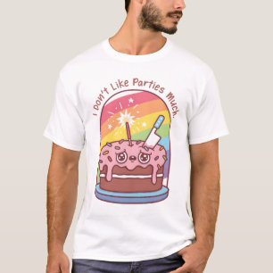 Camiseta Bolo de Aniversário Engraçado Eu não gosto muito d