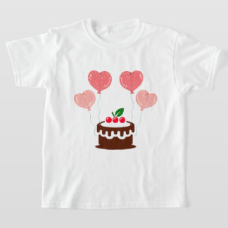 Camiseta Bolo de Aniversário Estampada Infantil