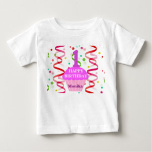 Camiseta Bolo de Aniversário Personalizado com Idade e Nome