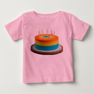 Camiseta Bolo de Birthday de Baby Fine Jersey