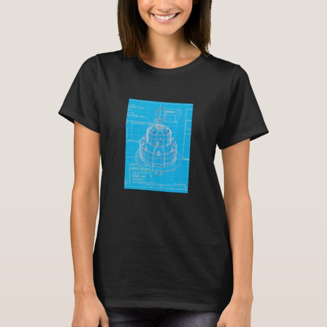 Camiseta Bolo De Bolo De Bolo Blueprint 2 (Frente)
