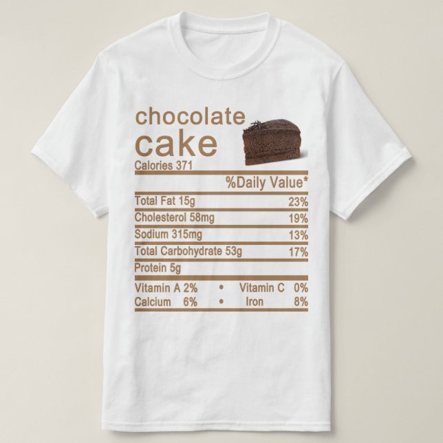 Camiseta bolo de chocolate (Frente do Design)