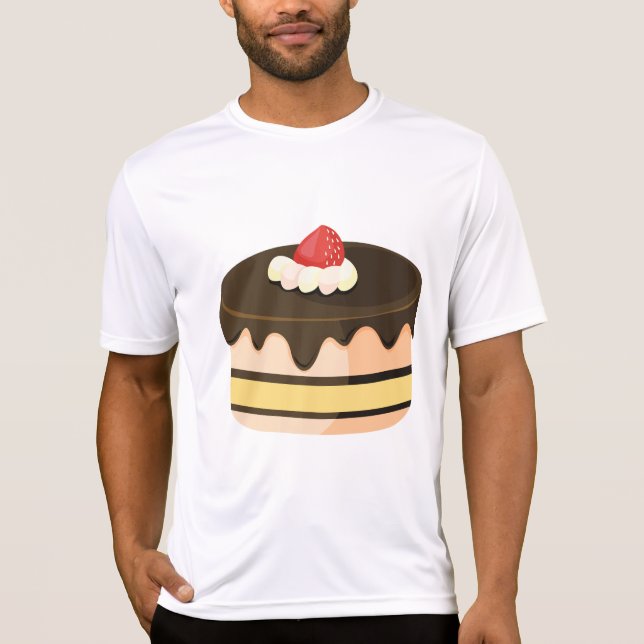 Camiseta Bolo de Chocolate com Drip e Morango (Frente)