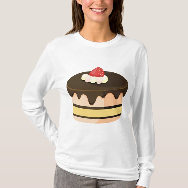 Camiseta Bolo de Chocolate com Morango (Frente)
