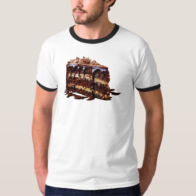 Camiseta Bolo de chocolate multi-camadas indulgente do Slip (Frente)
