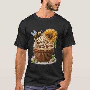 Camiseta Bolo de Copo Abelha Girassol Doce Como o Sol