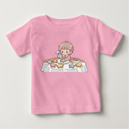 Camiseta Bolo de Estrela de Kawaii Adorável Decorando Cooki