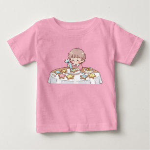 Camiseta Bolo de Estrela de Kawaii Adorável Decorando Cooki