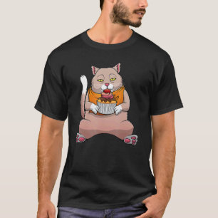 Camiseta Bolo De Gato Engraçado Para Homens Mulheres Cozinh