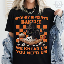 Camiseta Bolo de Gato Preto de Bruxas do Halloween