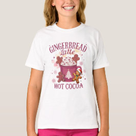 Camiseta Bolo de gengibre latte chocolate quente natal