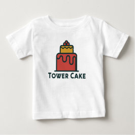 Camiseta Bolo de Torre Adorável Bebê Jersey Fino