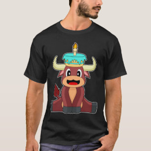 Camiseta Bolo de Vela de Aniversário Bull