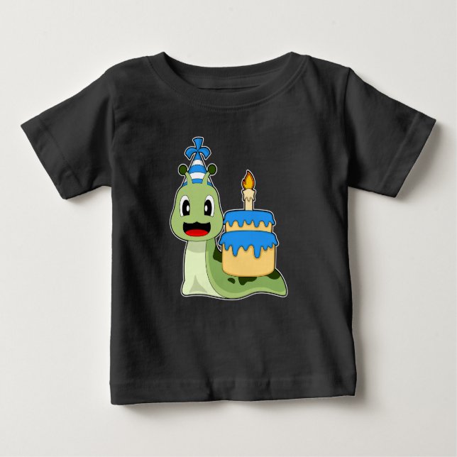 Camiseta Bolo de Vela de Aniversário de Caracol (Frente)