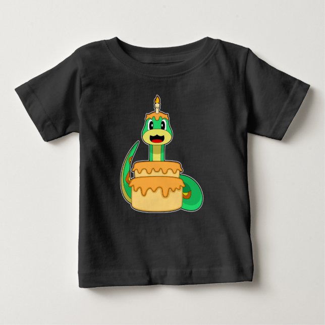 Camiseta Bolo de Vela de Aniversário de cobra (Frente)