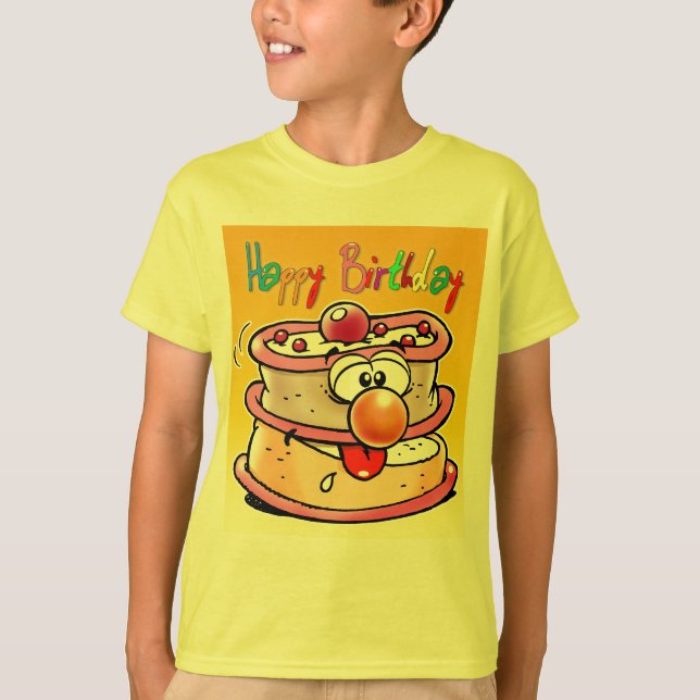 Camiseta Bolo do feliz aniversario (Frente)