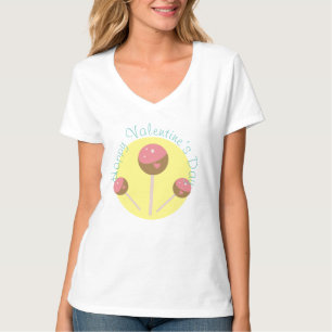 Camiseta Bolo Doce Pirulito Dia dos Namorados Rosa