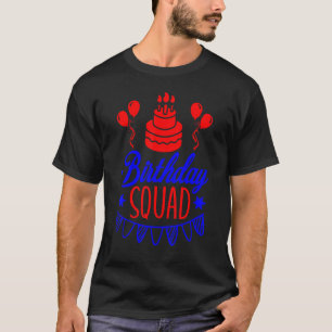 Camiseta Bolo Esquadrão De Aniversário E Festa Elegante De 