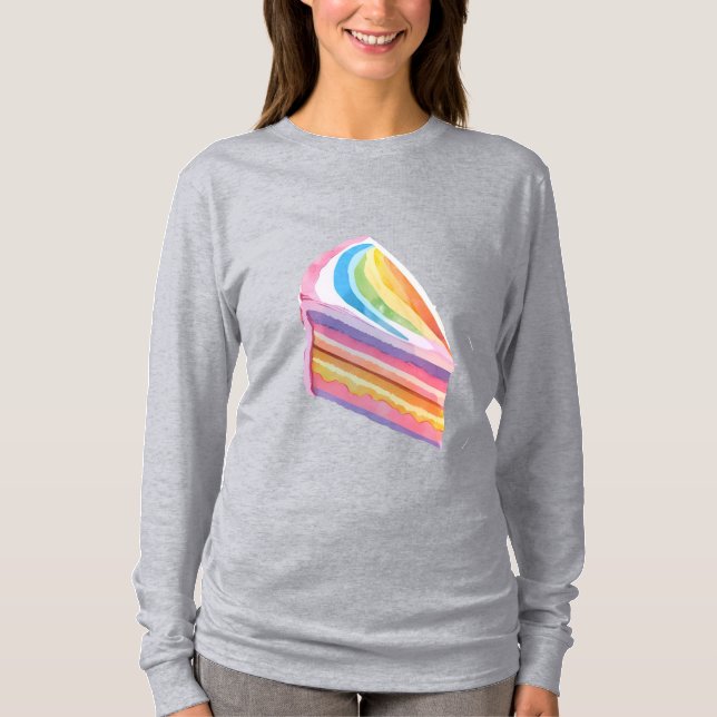 Camiseta Bolo feliz de arco-íris (Frente)