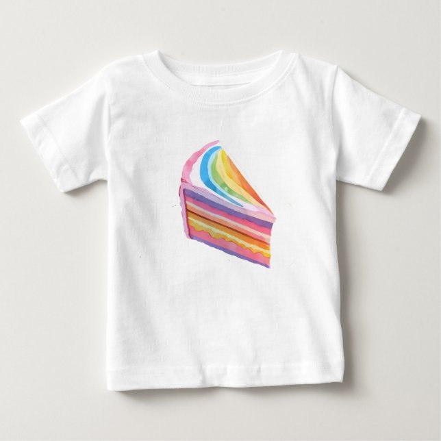 Camiseta Bolo feliz de arco-íris (Frente)
