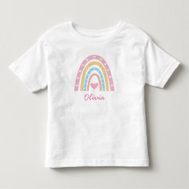 Camiseta Bolo Personalizado boho arco-íris Menina bebê 