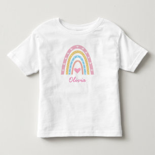 Camiseta Bolo Personalizado boho arco-íris Menina bebê