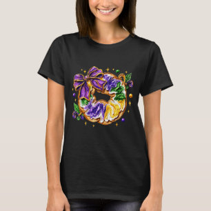 Camiseta Bolo Rei Retro Coquette Laço Contas Feliz Mardi Gr