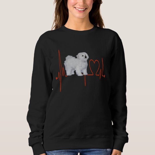 Camiseta Bolognese Dog Heartbeat EKG My Dogs Are My Cardio (Frente)