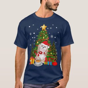 Camiseta Bolognese Dog Santa Hat Christmas Coffee 2021 Dog