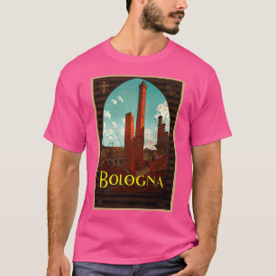 Camiseta Bolonha Itália - Design de Poster de Viagens vinta