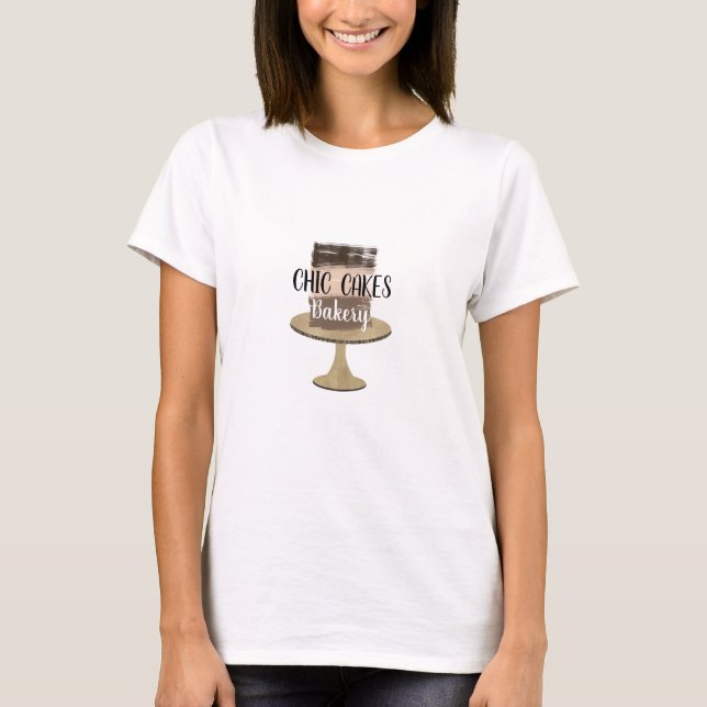 Camiseta Bolos de Casamento Rústicos Modernos de 3 Camadas (Frente)