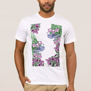 Camiseta Bolotas de Flores de Arte Folclórica