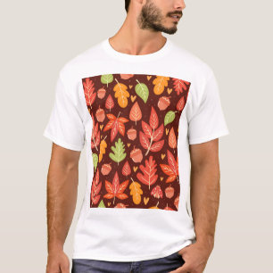 Camiseta Bolotas, folhas de outono, papel de parede da flor