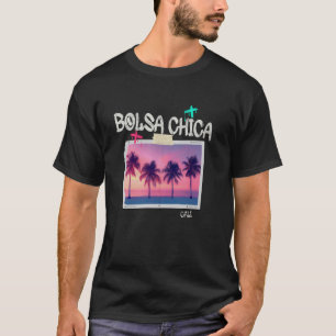 Camiseta Bolsa Chica Califórnia Retro Surfista Praia Vintag