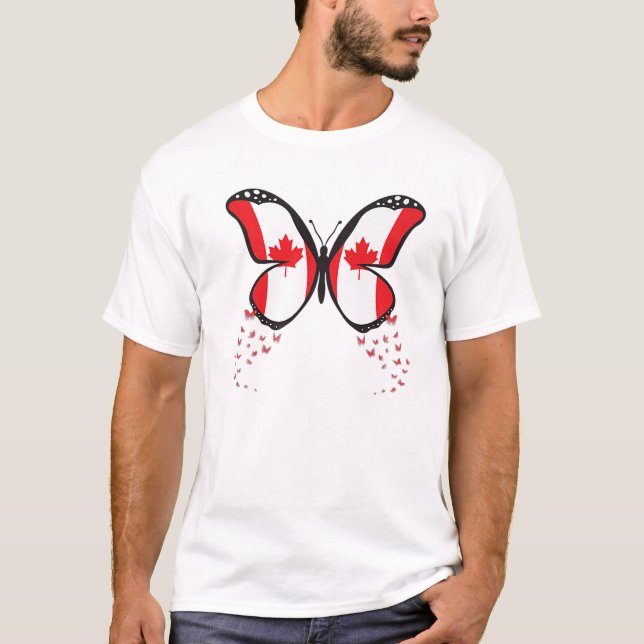Camiseta Bolsa de Bandeira do Canadá Bonito Presente no Dia (Frente)