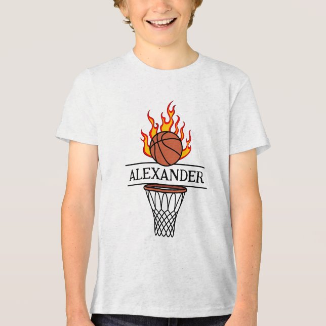 Camiseta Bolsa de basquetebol personalizada do Fire & hoop  (Frente)