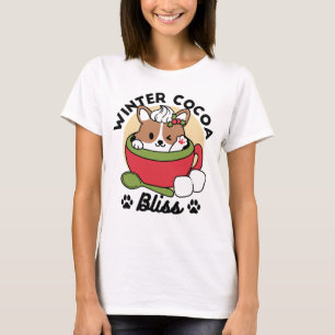 Camiseta Bolsa de Cacau de inverno - Cachorro-Bonito em Des