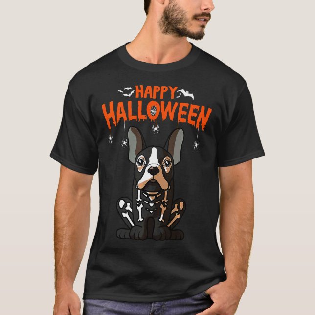 Camiseta Bolsa de Francês Cachorro de Costume Halloween (Frente)
