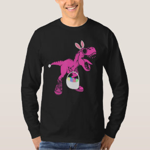 Camiseta Bolsa de Ovos de Páscoa Bunny Saurus Dinosaur T Re