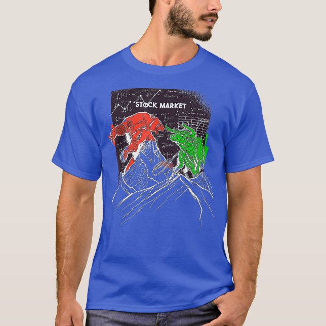 Camiseta Bolsa de Valores Bull vs Bear — comerciante Motive (Frente)