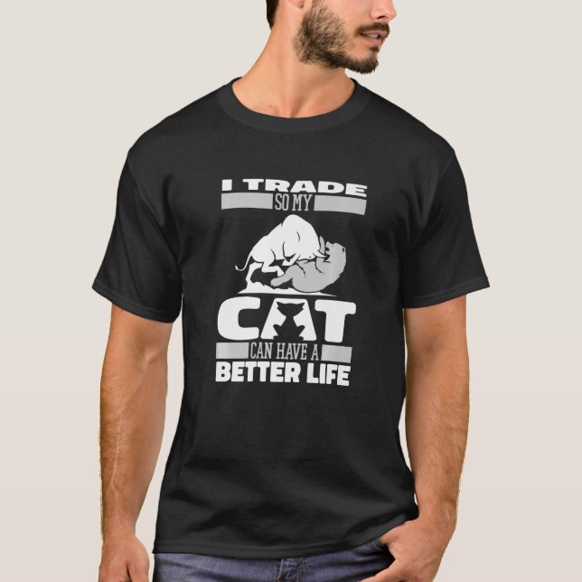 Camiseta Bolsa de Valores de Dia Comercial de Gato (Frente)