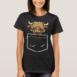 Camiseta Bolsa Fofa Vaca Escocesa Highland Garota Fazenda P