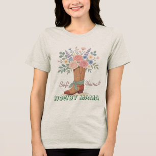 Camiseta Bolsa Tote Boho Floral Cowboy Boot Personalizada M